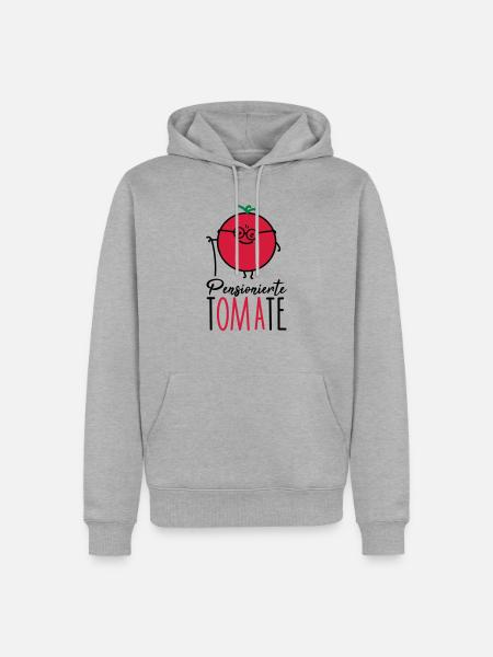 Pensionierte Oma - Männer Premium Bio Hoodie - Grau meliert