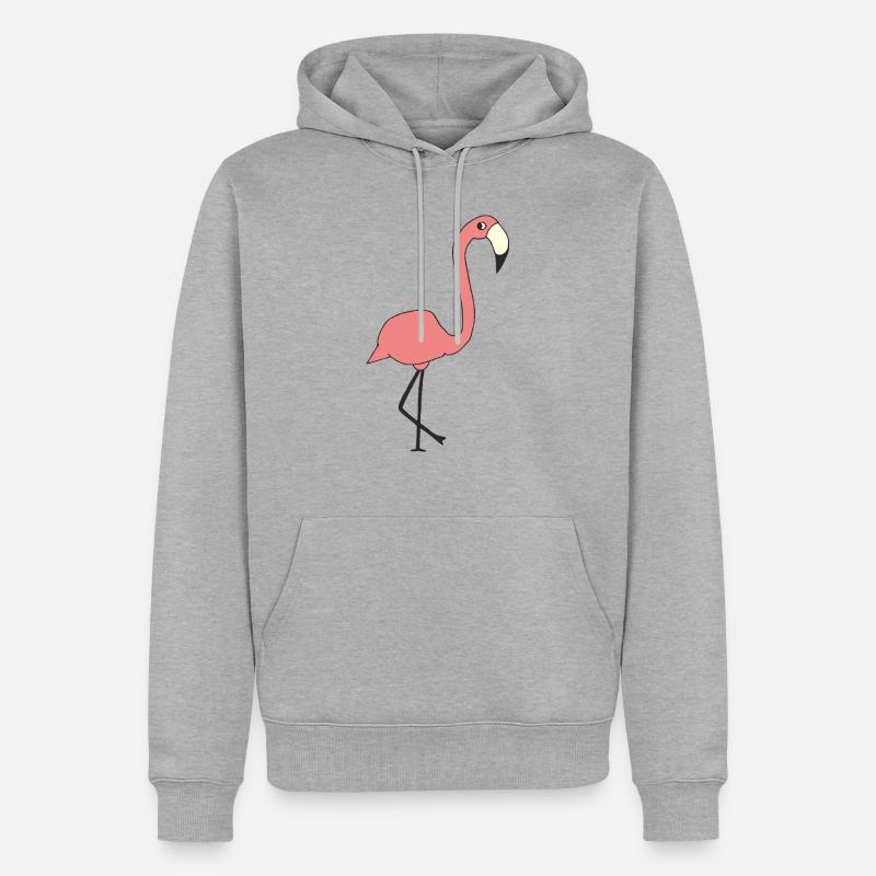 flamingo - Männer Premium Bio Hoodie - Grau meliert
