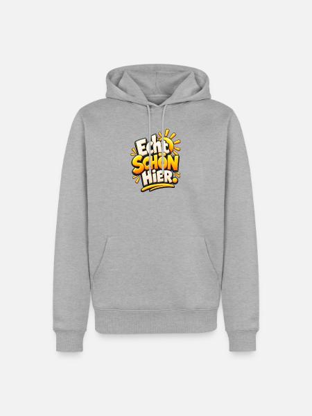 Echt Schön Hier Sonnenfreude - Männer Premium Bio Hoodie - Grau meliert