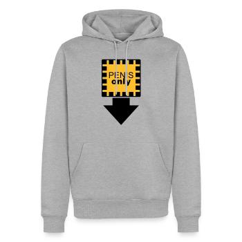 penis_only - Sweat à capuche Premium bio Homme - gris chiné - Devant - Thijin (182cm)