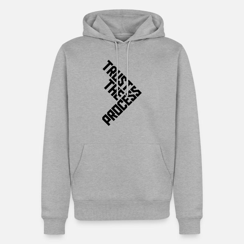 trust the process Zitat - Männer Premium Bio Hoodie - Grau meliert