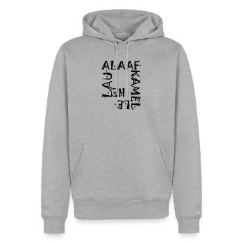 Karneval im Schriftzug - Männer Premium Bio Hoodie - Grau meliert - Vorne - Thijin (182cm)