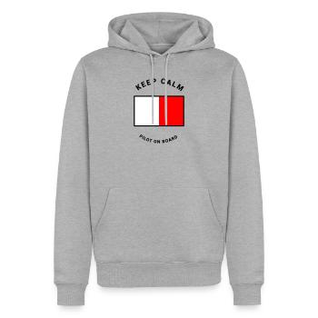 Amiral H - pilote à bord du navire pilote - Sweat à capuche Premium bio Homme - gris chiné - Devant - Thijin (182cm)