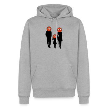 Familie Silhouette Liebe Kinder Eltern Mama Papa - Männer Premium Bio Hoodie - Grau meliert - Vorne - Thijin (182cm)