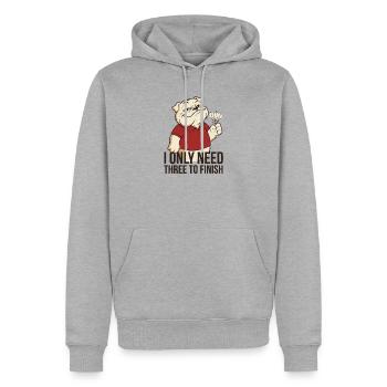 I Only Need Three To Finish – Darts Shirt - Männer Premium Bio Hoodie - Grau meliert - Vorne - Thijin (182cm)