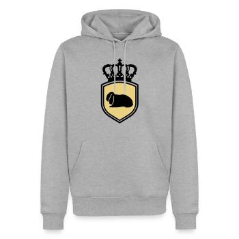 NHD emblem Dwarf Lop rabbit coat of arms crown - Men’s Premium Organic Hoodie - heather grey - Front - Thijin (182cm)