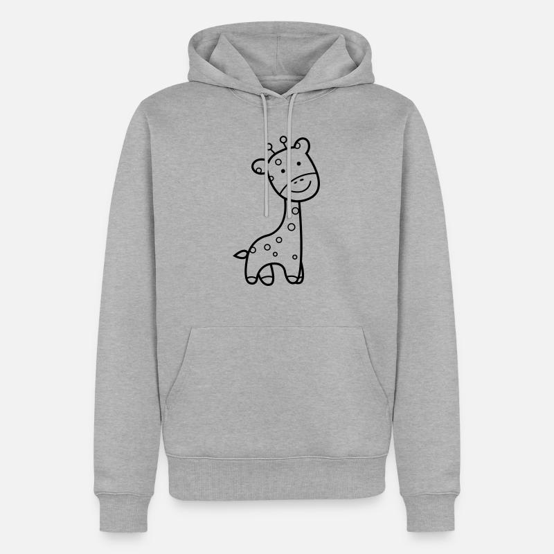 Girafe - Sweat à capuche Premium bio Homme - gris chiné