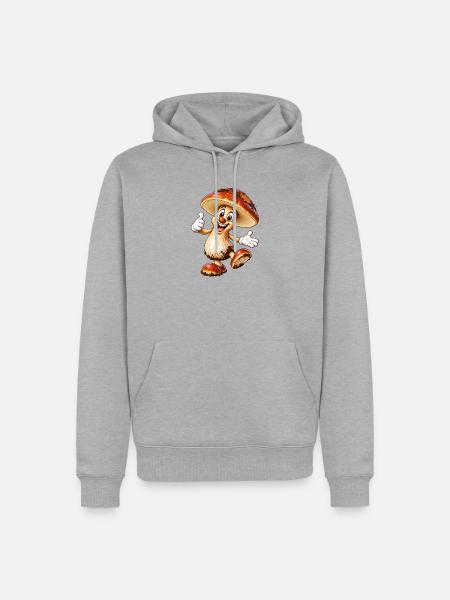 Lustiger Pilz - Männer Premium Bio Hoodie - Grau meliert