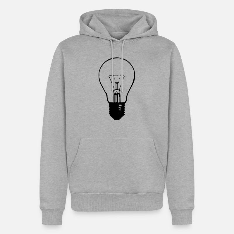 Lightbulb - Männer Premium Bio Hoodie - Grau meliert