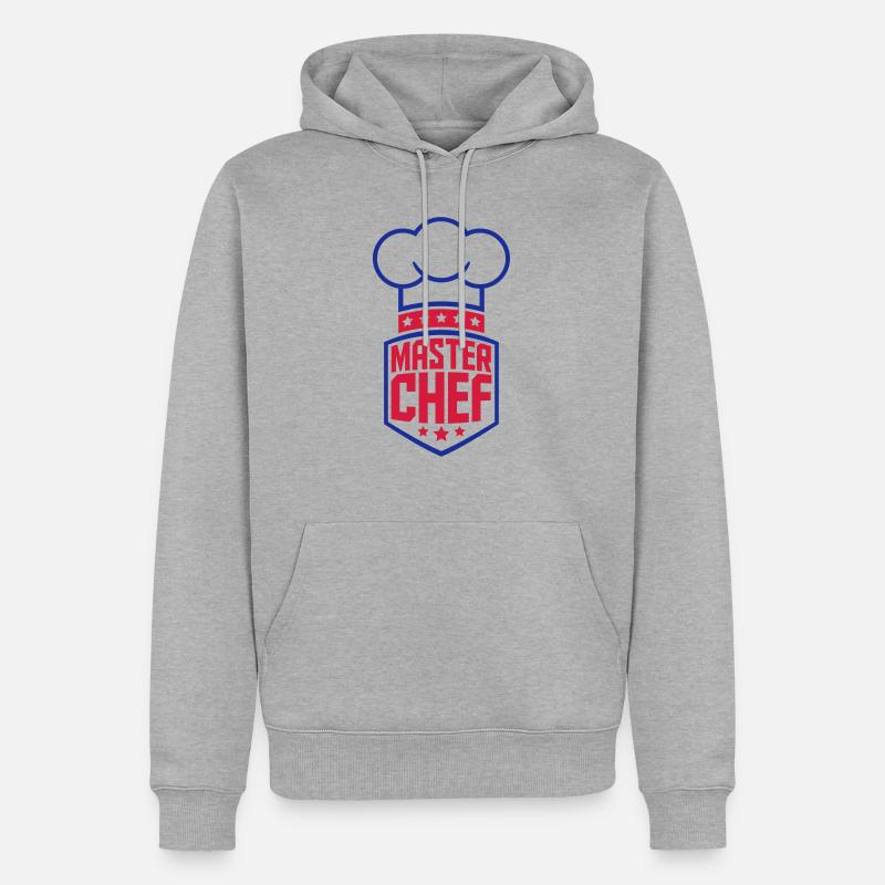 Cool Master Star Chef Logo - Männer Premium Bio Hoodie - Grau meliert
