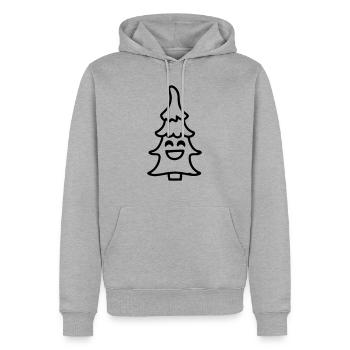 Christmas tree smile Christmas tree Christmas - Men’s Premium Organic Hoodie - heather grey - Front - Thijin (182cm)