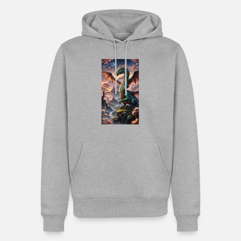 Drachen 4 - Männer Premium Bio Hoodie - Grau meliert