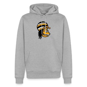 Schnecke Reggae Musik Rasta Haare Mütze Jamaika - Männer Premium Bio Hoodie - Grau meliert - Vorne - Thijin (182cm)