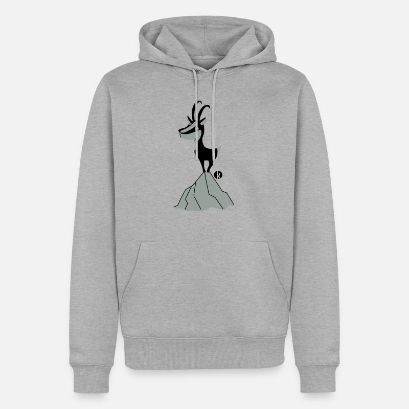 Gemse - Männer Premium Bio Hoodie - Grau meliert
