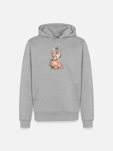 Beleidigte Leberwurst - Männer Premium Bio Hoodie - Grau meliert