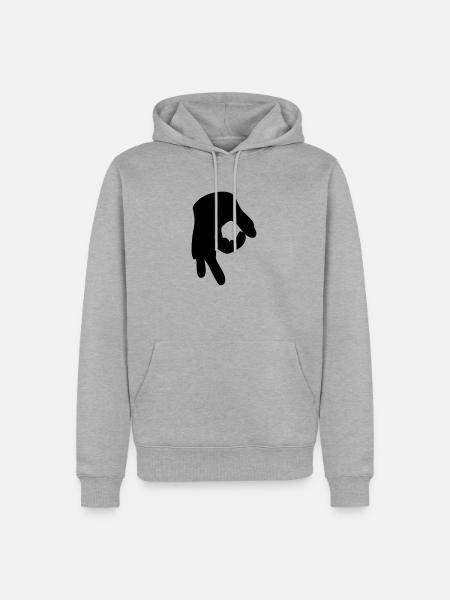 Reingelegt (Handzeichen) - Männer Premium Bio Hoodie - Grau meliert