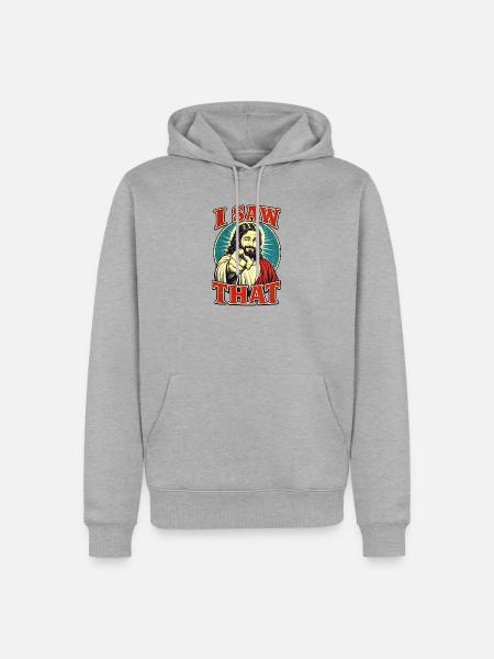 JESUS SAW THAT - Männer Premium Bio Hoodie - Grau meliert