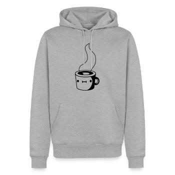 Niedliche Kaffee Tasse - Männer Premium Bio Hoodie - Grau meliert - Vorne - Thijin (182cm)