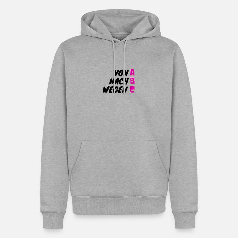 ABC - Männer Premium Bio Hoodie - Grau meliert