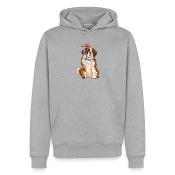 Bernhardiner winziger Regenschirm - Männer Premium Bio Hoodie - Grau meliert - Vorne - Thijin (182cm)