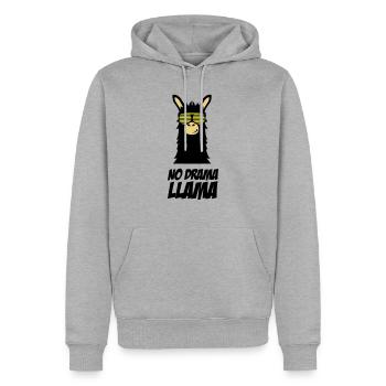 drama_llama_002 - Sweat à capuche Premium bio Homme - gris chiné - Devant - Thijin (182cm)