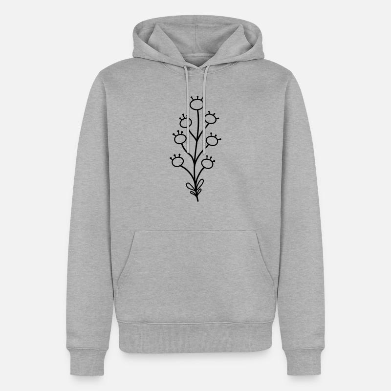 fleur - Sweat à capuche Premium bio Homme - gris chiné