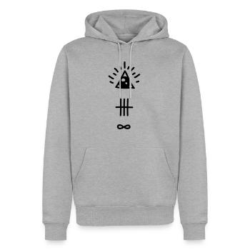 Hipster - Männer Premium Bio Hoodie - Grau meliert - Vorne - Thijin (182cm)