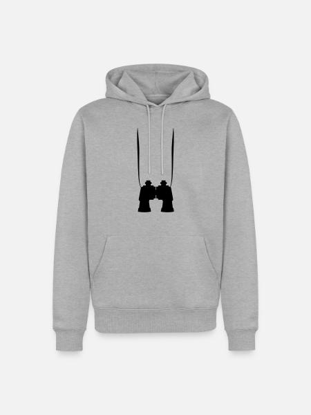 Binokulares Fernglas - Männer Premium Bio Hoodie - Grau meliert
