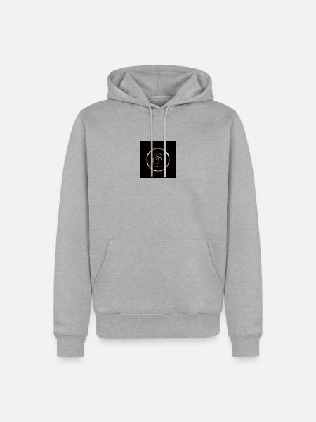 Love - Männer Premium Bio Hoodie - Grau meliert