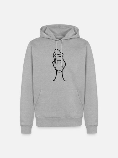 Gans Kopf Heiligabend Weihnachten - Männer Premium Bio Hoodie - Grau meliert