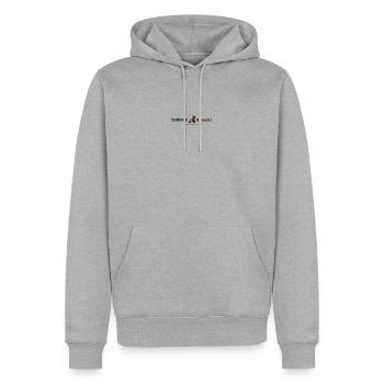 Troppobello - Sweat à capuche Premium bio Homme - gris chiné - Devant - Thijin (182cm)