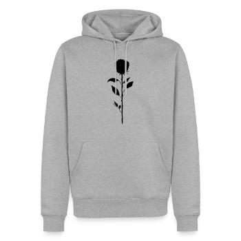 Rose Up Vektor black - Männer Premium Bio Hoodie - Grau meliert - Vorne - Thijin (182cm)