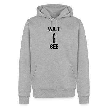 Qui vivra verra - Sweat à capuche Premium bio Homme - gris chiné - Devant - Thijin (182cm)