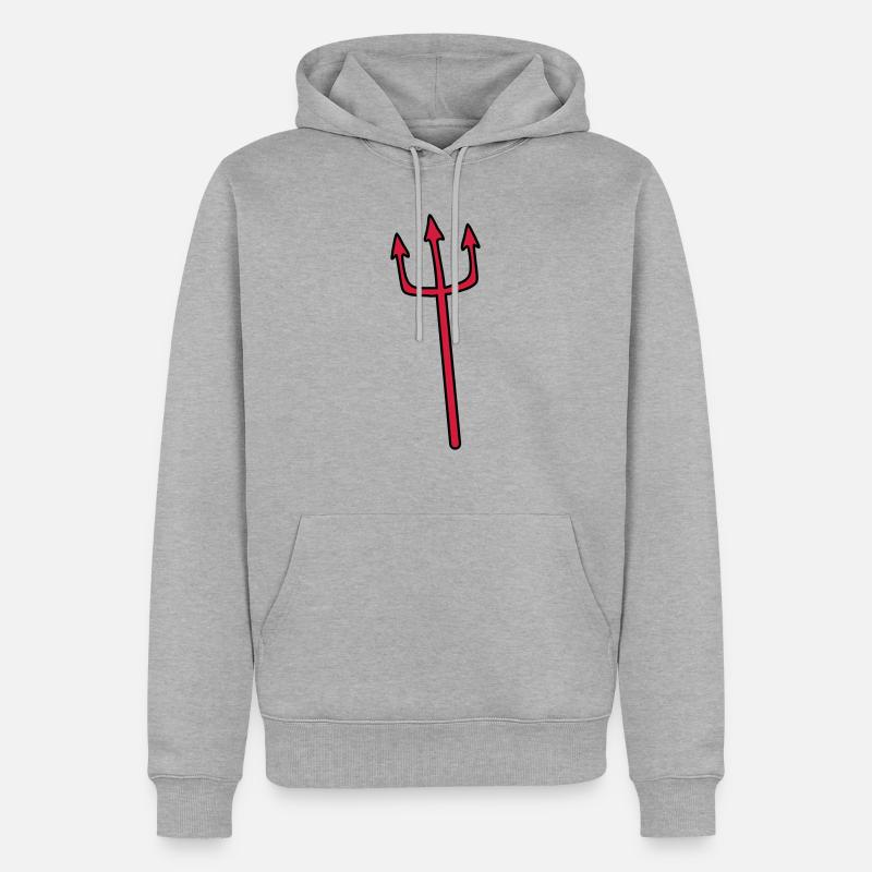 Diable Trident arme autopiqueur - Sweat à capuche Premium bio Homme - gris chiné