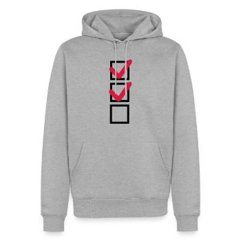 Haken - Männer Premium Bio Hoodie - Grau meliert - Vorne - Thijin (182cm)