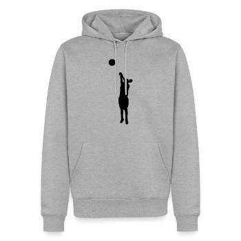 Women basketball de - Männer Premium Bio Hoodie - Grau meliert - Vorne - Thijin (182cm)