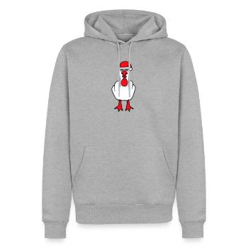 Mouette Doigt d’Honneur Baise Vous Noël En Colère - Sweat à capuche Premium bio Homme - gris chiné - Devant - Thijin (182cm)