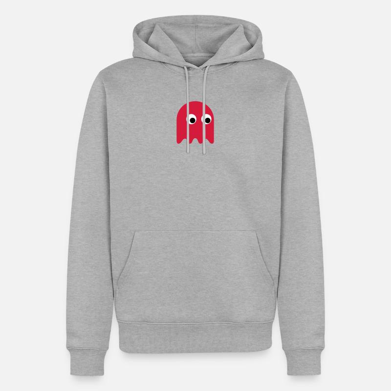 Game Classics Ghost - Männer Premium Bio Hoodie - Grau meliert