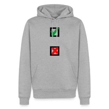 Croix, le choix, sélectionnez - Sweat à capuche Premium bio Homme - gris chiné - Devant - Thijin (182cm)