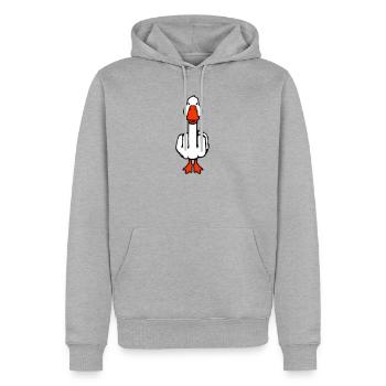 Goose Middle Finger Rebel Sarcastic Insult - Men’s Premium Organic Hoodie - heather grey - Front - Thijin (182cm)