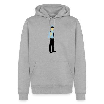 Polizist - Männer Premium Bio Hoodie - Grau meliert - Vorne - Thijin (182cm)
