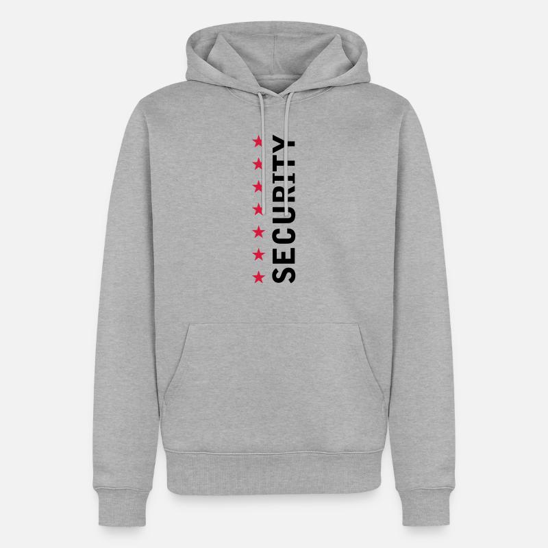 Security Text Logo - Männer Premium Bio Hoodie - Grau meliert