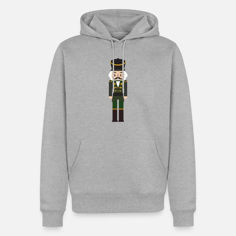 Weihnachtspullover Nussknacker - Männer Premium Bio Hoodie - Grau meliert