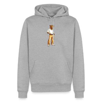 Leoparden Fans - Männer Premium Bio Hoodie - Grau meliert - Vorne - Thijin (182cm)