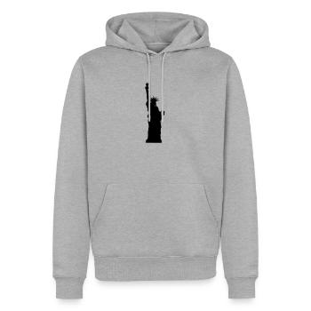 statue of liberty - Freiheitsstatue - Männer Premium Bio Hoodie - Grau meliert - Vorne - Thijin (182cm)