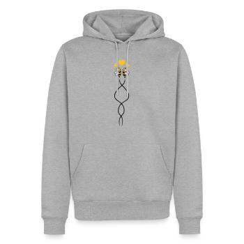 Bees Love - Sweat à capuche Premium bio Homme - gris chiné - Devant - Thijin (182cm)