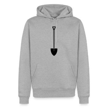 schaufel - Männer Premium Bio Hoodie - Grau meliert - Vorne - Thijin (182cm)