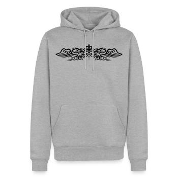 Ornement de tatouage tribal avec des crocodiles. - Sweat à capuche Premium bio Homme - gris chiné - Devant - Thijin (182cm)