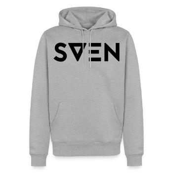 Prénom Sven - Sweat à capuche Premium bio Homme - gris chiné - Devant - Thijin (182cm)