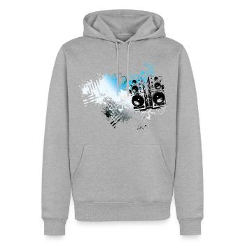 Frutiger Metro speakers - Floral Grunge Splash - Men’s Premium Organic Hoodie - heather grey - Front - Thijin (182cm)